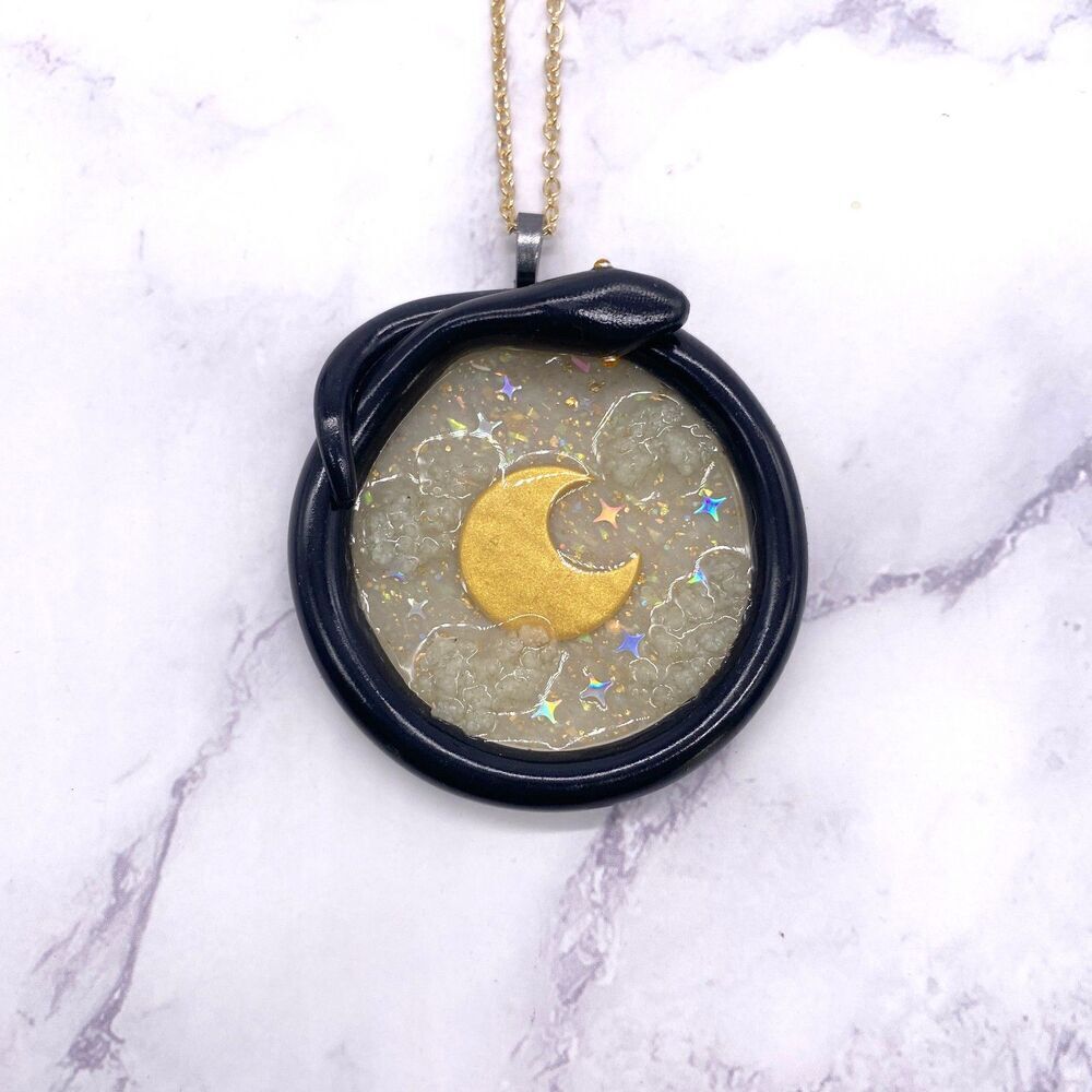 Black Celestial Snake Necklace - Picture 5 of 11